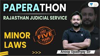 RJS Paperathone Minor Laws | All Judiciary Exams | Anoop Upadhyay