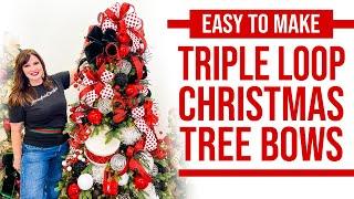 Christmas Tree Decorating Tutorial | TRIPLE Loop Christmas Tree Bow