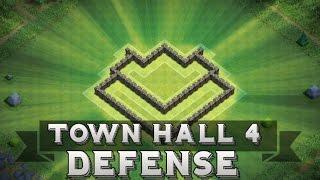 Clash Of Clans | Town Hall 4 Defense + Defensive Replays ( Th4 Base )