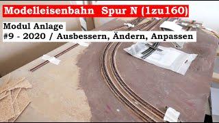 Modellbahn Spur N / 1zu160 - #9 - 2020 (2021) - Neue Modul Anlage Kleiner Bahnhof (Tutorial)