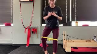 Standing clamshells (single and double leg) as demonstrated by Dr. Alyssa Wagner