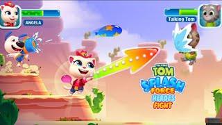 Talking Tom Splash Force Angela VS Tom Fight