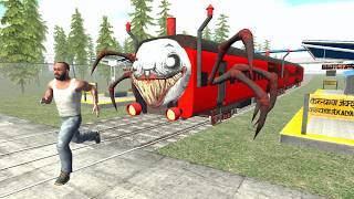 Franklin Fight Horror Choo Choo Charles Train in Indian Bike Driving 3D