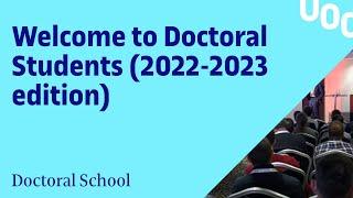 Welcome to Doctoral Students (2022-2023 edition) | UOC