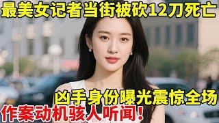 最美女记者当街被砍12刀死亡,凶手真实身份曝光震惊全场!作案动机骇人听闻【法制故事】