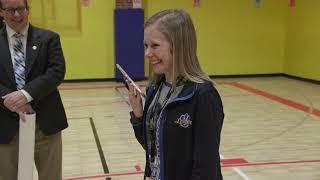 Kristine Becker Calls Husband with Milken Educator Award News (Topeka KS)