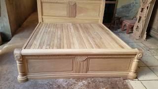 ĐỒ GỖ LA XUYÊN 2 CHIẾC GIƯỜNG CHỮ X ĐẸP GỖ GỤ 180*200