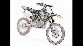 How to Draw dirt bike (2 stroke)