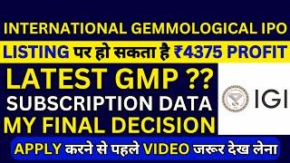 International Gemmological IPO GMP Today | International Gemmological IPO Subscription Status