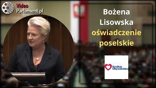 Bożena Lisowska - oświadczenie poselskie