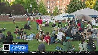 Pro-Palestinian protests continue at Johns Hopkins University