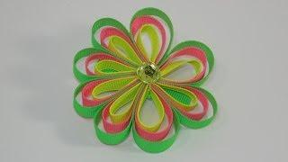 How To Make A Loopy Ribbon Flower Hair Bow/Clip