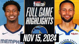 GRIZZLIES vs WARRIORS FULL GAME HIGHLIGHTS NOVEMBER 15, 2024 EMIRATES NBA CUP  HIGHLIGHTS 2K25