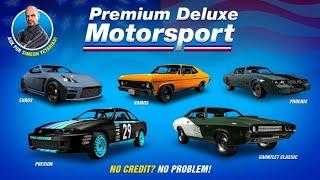 GTA: Online. • This week's cars at Simeon's Premium Deluxe Motorsport Showroom. • Until 28 sept. • 