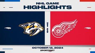 NHL Highlights | Predators vs. Red Wings - October 12, 2024