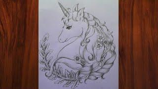 How to Draw a cute Unicorn / Unicorn drawing / How to Draw Unicorn / pencil sketch /pencil drawing