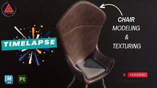 Timelapse Chair modeling & Texturing | @Autodesk_Maya @Substance3D