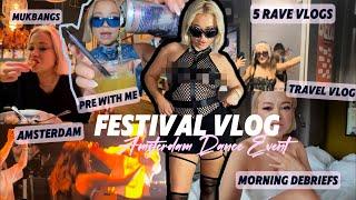 FESTIVAL VLOG (Ade Amsterdam): pack/prep, 5 outfits, rave vlogs, mukbangs, pre with me + travel