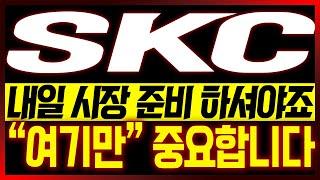 [SKC 주가전망] 내일 시장 준비 하셔야죠?? "여기만" 중요합니다!!