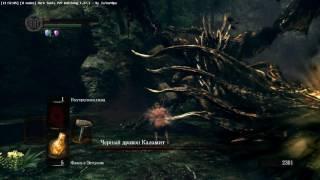 Dark Souls ptde. SL1. Босс 22. Черный дракон Каламит (с кольцом с красным камнем, no damage)