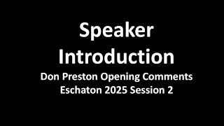 Eschaton 2025 Session 2