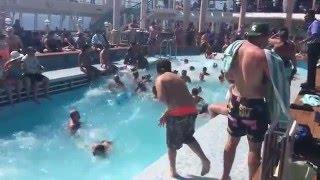 Norwegian Spirit cruise ship pool during rough seas 4/7/16