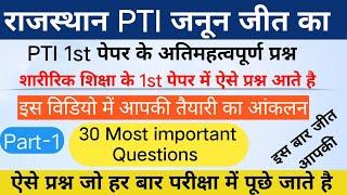 PTI 1st paper Gk 30 Questions | PTI Vacancy 2022 | Physical education most important Question