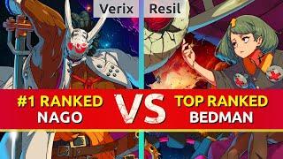 GGST ▰ Verix (#1 Ranked Nagoriyuki) vs Resil (TOP Ranked Bedman). High Level Gameplay