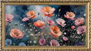 Poppy Field Painting | TV Art Screensaver | 8 Hours Framed Painting | TV Wallpaper | 4K