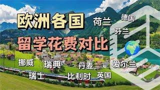 去欧洲热门国家留学，一年花费要多少？荷兰/比利时/瑞士/德国/瑞典/丹麦/芬兰/挪威/英国/爱尔兰留学，欧洲各国留学花费对比盘点！！