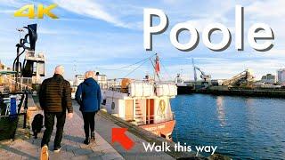 Poole Quay Harbour Dorset Walk Through | Virtual Walking Tour in 4K POV First Person Yachts & Boats