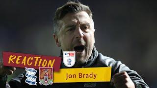 Jon Brady reflects on the draw at Birmingham City