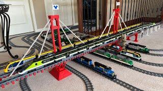 Awesome LEGO Train Set With Huge Lego Bridge - Passenger & Cargo Trains