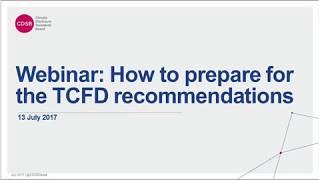 Webinar  How to prepare for the TCFD recommendations