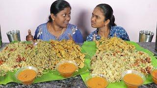 Noodles vs Kothu Parotta VS Chicken Rice Eating Challenge in Tamil Foodies Divya Vs Anushya