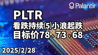 美股 PLTR(Palantir) 看跌持续⑸小浪起跌，目标价78、73、68