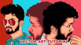 vector art tutorial | adobe illustrator | how to create cartoon art in tamil