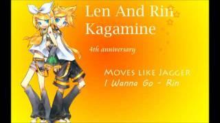 [VOCALOID02 Len & Rin] Moves Like Jagger/ I Wanna Go [ACT 2]