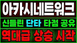 [아카시네트워크 전망] 여기서 "추가 매수"!!! 정확한 분석으로 단타 타점 공유! 오늘 놓치면 100% 후회합니다.