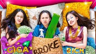 Poor Vs Rich Vs Giga Rich Girl At Sleepover Party! Who Is The Best?