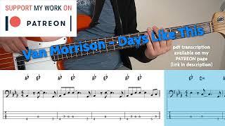 Van Morrison - Days Like This (Bass cover with tabs)