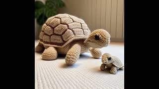 BEAUTIFUL WOOLEN CROCHET KNITTING TURTLE   STUFF TOY AI MADE DESIGN IDEAS - KLMNO ART