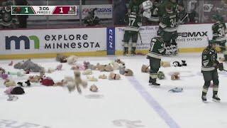 Teddy bear toss this Friday at the Iowa Wild game