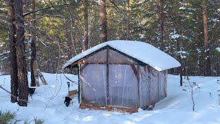 Alone in The Forest - Warm and Cozy in The Forest Cabin | Making Coffee on The Stove