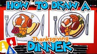 How To Draw A Thanksgiving Dinner