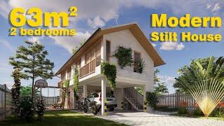 Exploring a Modern Stilt Tropical House 63m2 2 bedrooms