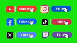 TOP YOUTUBE, TIKTOK, X, INSTAGRAM, FACEBOOK, TWITCH, AND DISCORD GREEN SCREEN.