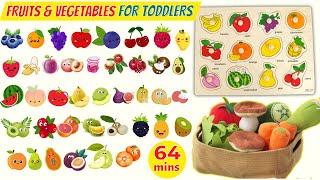 FRUITS and VEGETABLES Names for Toddlers| FIRST WORDS for Baby | 100 Fruits| Speech Therapy for