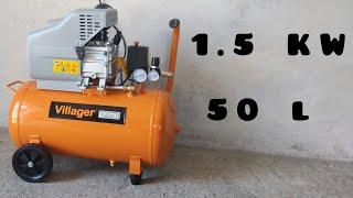 Villager VAT 50L Prime Air Compressor Unboxing