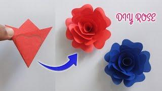 How To Make Paper Rose | Paper Flower Rose Making Easy | Diy Paper Rose Flower